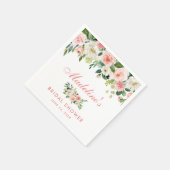 Serviette En Papier Fête des mariées florale rose (Coin)