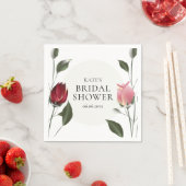 Serviette En Papier Fête des mariées florale Rose moderne (En situation)