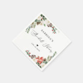 Serviette En Papier Fête des mariées florale rustique en hiver (Coin)