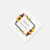 Serviette En Papier Fête des mariées florale traditionnelle (Coin)