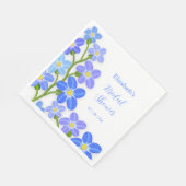 Serviette En Papier Fête des mariées Florale Violet Bleu Oublié-Moi-No (Coin)