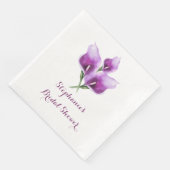 Serviette En Papier Fête des mariées florale violette Calla Lily (Coin)