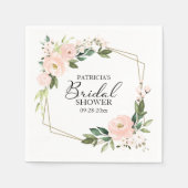 Serviette En Papier Fête des mariées géométrique florale rose (Devant)