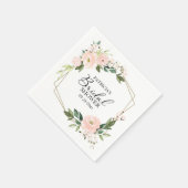 Serviette En Papier Fête des mariées géométrique florale rose (Coin)