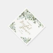Serviette En Papier Fête des mariées Gold Green Eucalyptus (Coin)