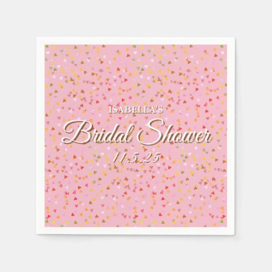 Serviette En Papier Fête des mariées Hearts Confetti (Devant)