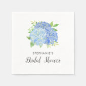 Serviette En Papier Fête des mariées Hydrangea Blue Floral (Devant)