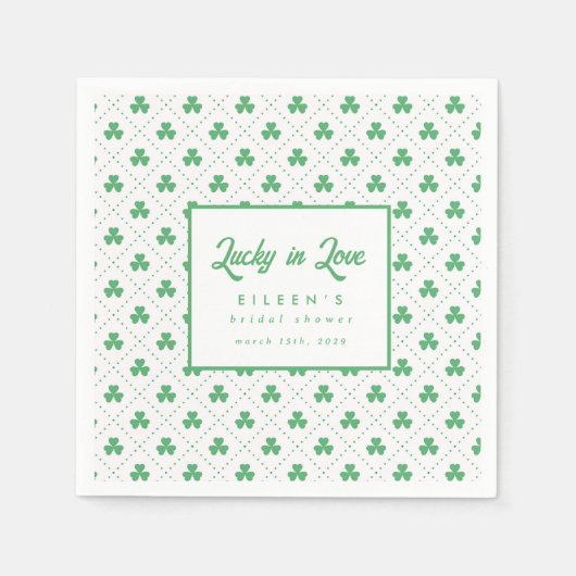 Serviette En Papier Fête des mariées irlandaise du Shamrock vert St. P (Devant)