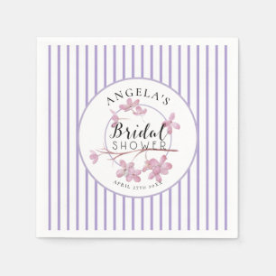 Serviette En Papier Fête des mariées Lavender Rose Lilac Stripes