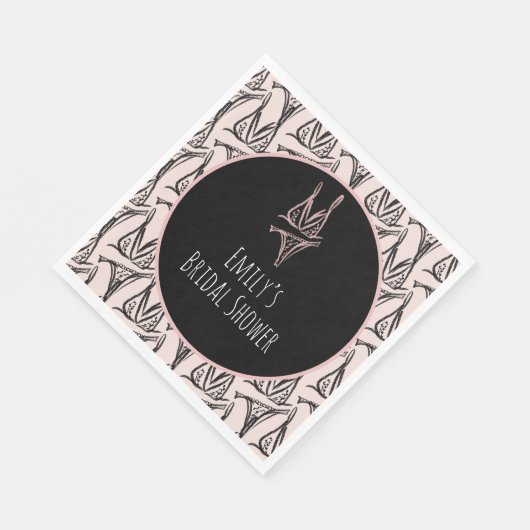 Serviette En Papier Fête des mariées Lingerie Party Motif rose (Coin)