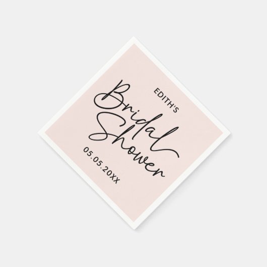Serviette En Papier Fête des mariées manuscrite de script moderne (Coin)