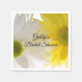 Serviette En Papier Fête des mariées marguerite jaune et blanc (Devant)