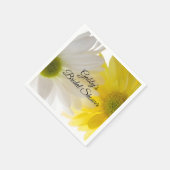 Serviette En Papier Fête des mariées marguerite jaune et blanc (Coin)