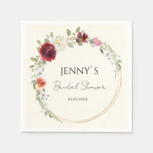 Serviette En Papier Fête des mariées Mariage circulaire de fleurs