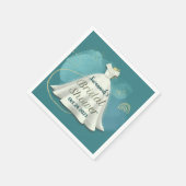 Serviette En Papier Fête des mariées Mariage Gown Deep Turquoise Gold  (Coin)