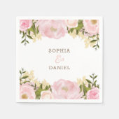 Serviette En Papier Fête des mariées Mariage rose (Devant)