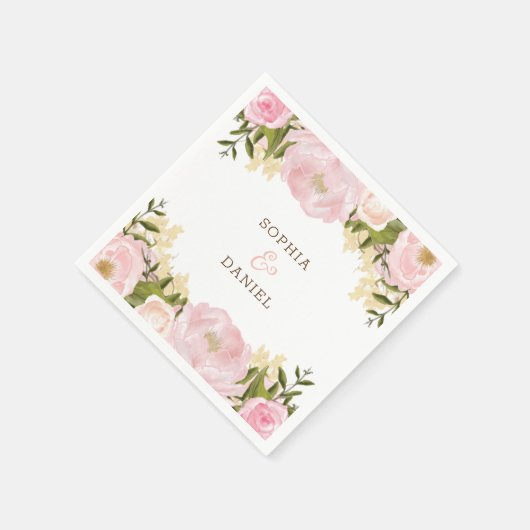 Serviette En Papier Fête des mariées Mariage rose (Coin)
