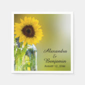 Serviette En Papier Fête des mariées Mariage Rustique Mason Tournesol (Devant)