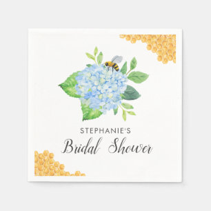 Serviette En Papier Fête des mariées Mariée à Bee Hydrangea Blue Flora
