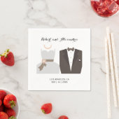 Serviette En Papier Fête des mariées Mariée & Salle Mariage Réception  (En situation)