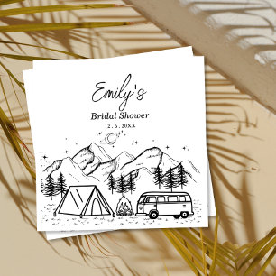 Serviette En Papier Fête des mariées minimaliste de mariée de camp