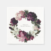 Serviette En Papier Fête des mariées moderne à fleurs violettes (Devant)