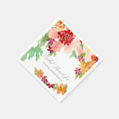 Serviette En Papier Fête des mariées Moderne Aquarelle Automne Art (Coin)