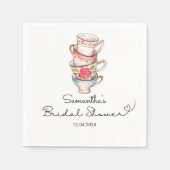 Serviette En Papier Fête des mariées moderne Blush and White Tea Party (Devant)