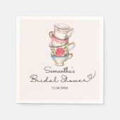 Serviette En Papier Fête des mariées moderne Blush Tea Party (Devant)