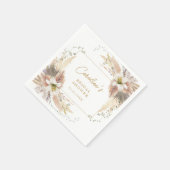 Serviette En Papier Fête des mariées moderne Boho (Coin)