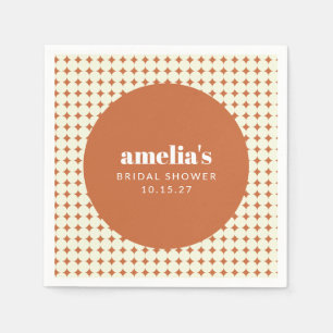 Serviette En Papier Fête des mariées moderne chic en terre cuite point