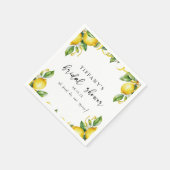 Serviette En Papier Fête des mariées moderne Citrus Lemon (Coin)