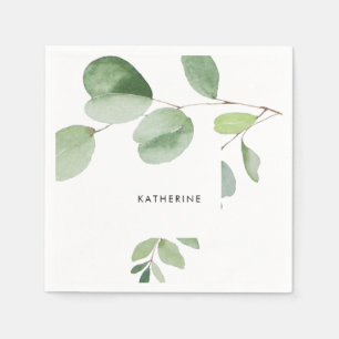 Serviette En Papier Fête des mariées moderne Eucalyptus II