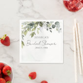 Serviette En Papier Fête des mariées moderne Eucalyptus serviettes (En situation)