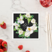 Serviette En Papier Fête des mariées moderne Magnolia Fleurs Wreath Ar (En situation)