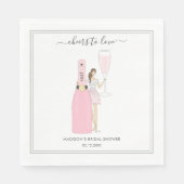 Serviette En Papier Fête des mariées Napkin - Rose Bubbly (Devant)