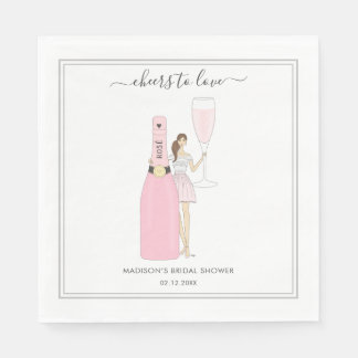Serviette En Papier Fête des mariées Napkin - Rose Bubbly