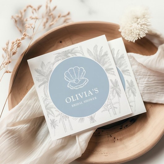 Serviette En Papier Fête des mariées nautique moderne