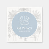 Serviette En Papier Fête des mariées nautique moderne (Devant)