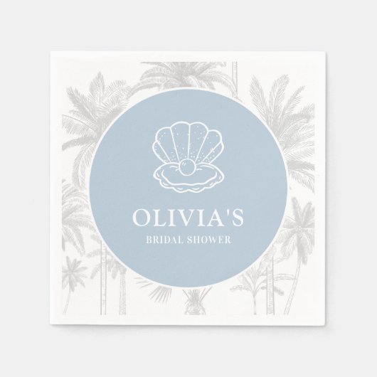 Serviette En Papier Fête des mariées nautique moderne (Devant)