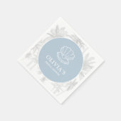 Serviette En Papier Fête des mariées nautique moderne (Coin)