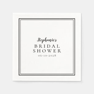 Serviette En Papier Fête des mariées noir et blanc Mariage simple mode