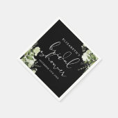 Serviette En Papier Fête des mariées Noire Et Blanc Élégante (Coin)