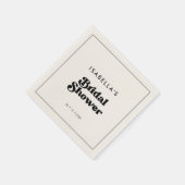Serviette En Papier Fête des mariées noire et blanche rétro (Coin)