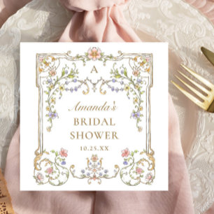 Serviette En Papier Fête des mariées ornée de fleurs de Bohême victori