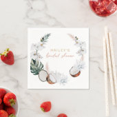 Serviette En Papier Fête des mariées Pampas Palm Tropical Rose (En situation)