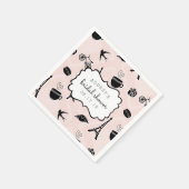 Serviette En Papier Fête des mariées Paris Romance (Coin)