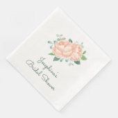 Serviette En Papier Fête des mariées Peach Peony (Coin)