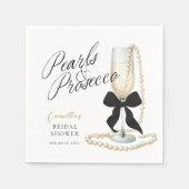 Serviette En Papier Fête des mariées Pearl & Prosecco Black Bow (Devant)