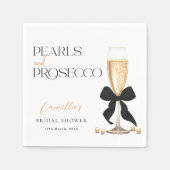 Serviette En Papier Fête des mariées Pearl & Prosecco Black Bow (Devant)